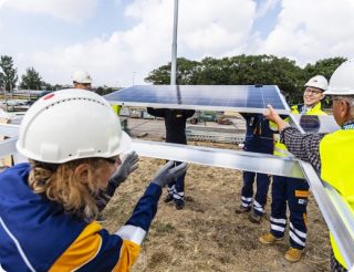 Installatie zonnebron