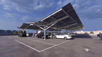 Zonnecarport op parkeerdek